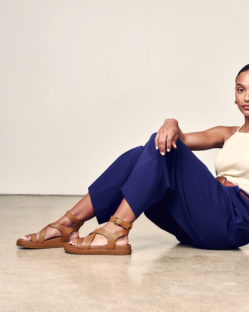 Bryer Burnt Almond Leather Sandal