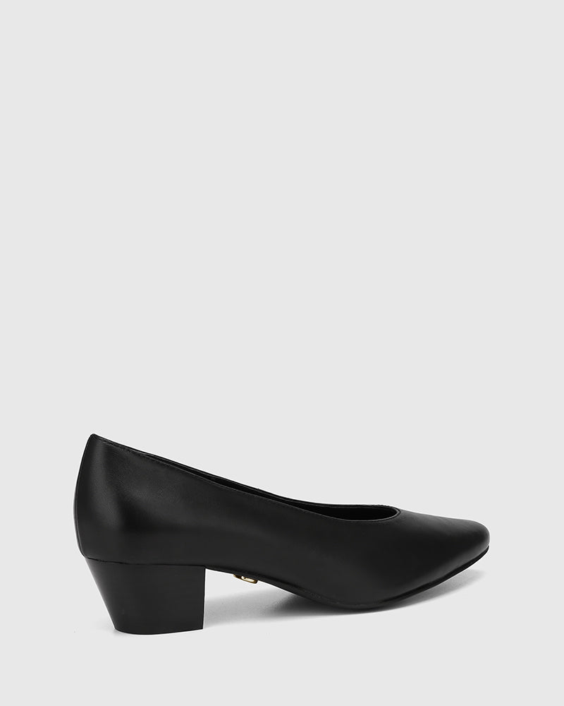 Cara Black Leather Pump