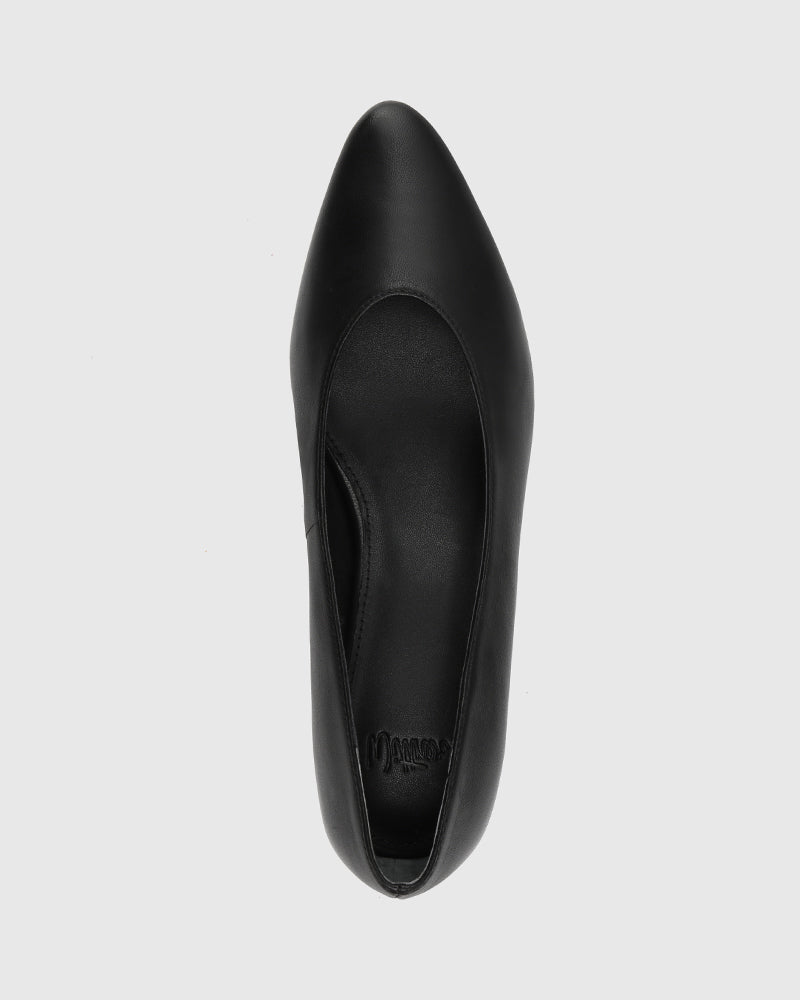 Cara Black Leather Pump