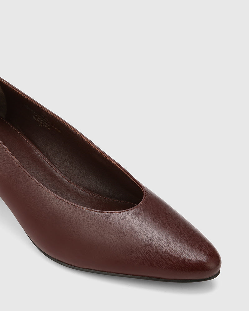 Cara Walnut Leather Pump