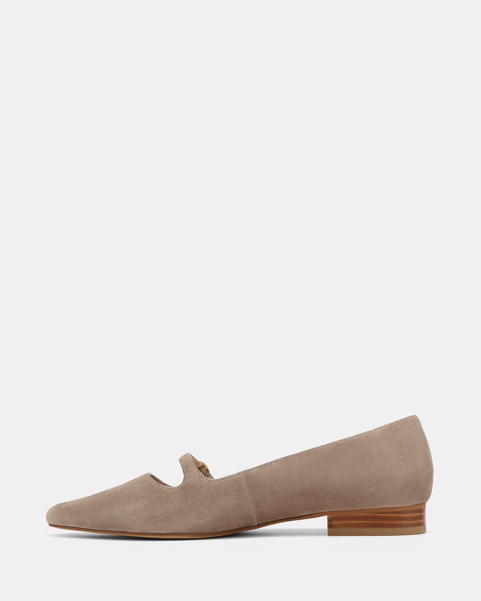 Carina Taupe Suede Leather Pointed Ballet Flat
