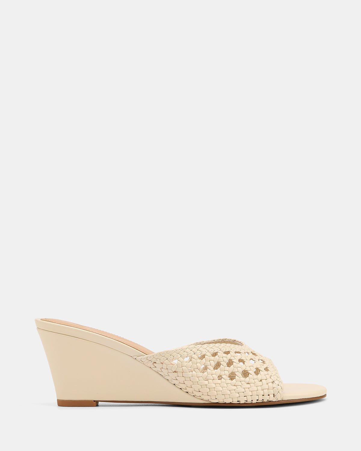 CAROLINA WEDGES VINTAGE IVORY WOVEN LEATHER