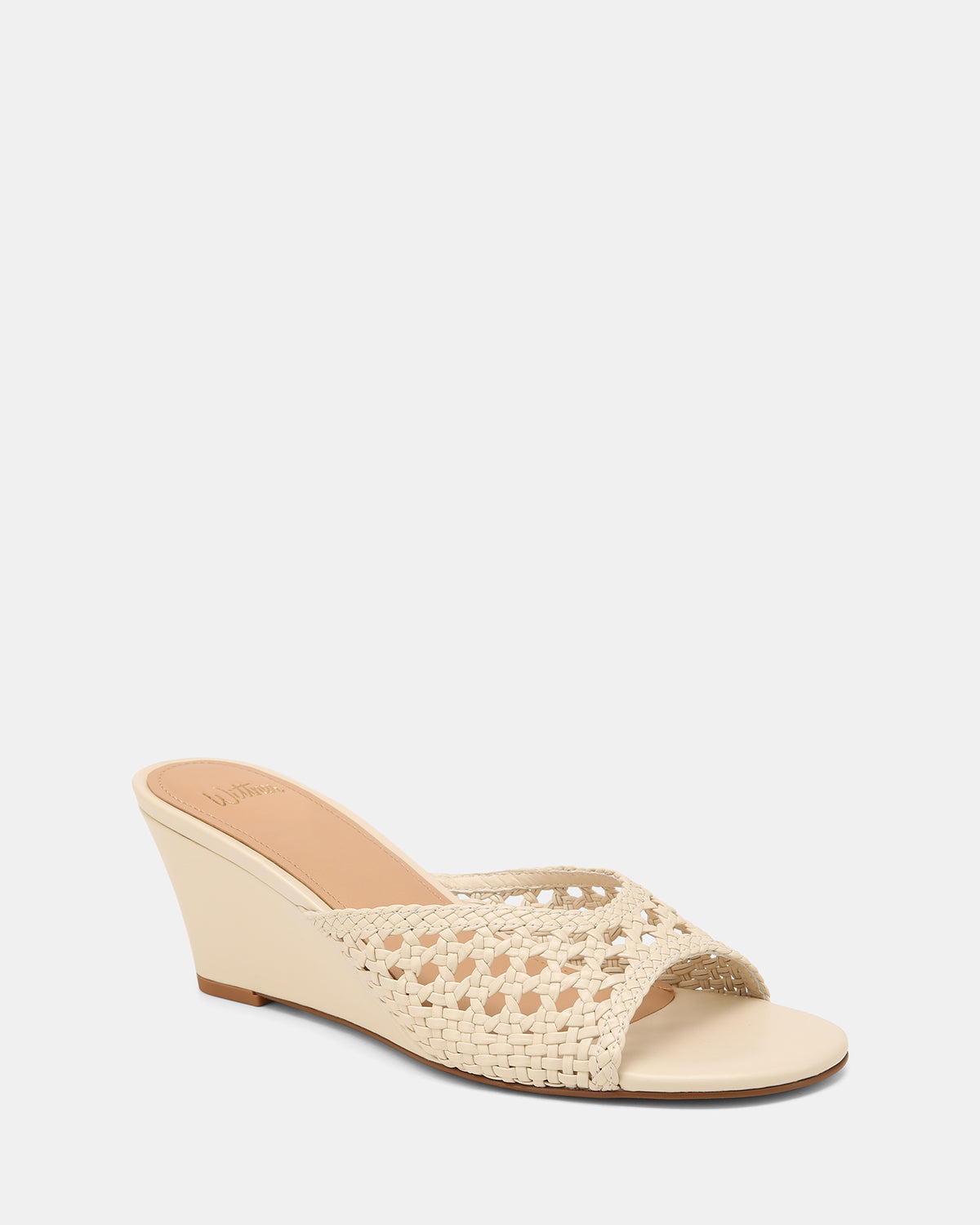 CAROLINA WEDGES VINTAGE IVORY WOVEN LEATHER