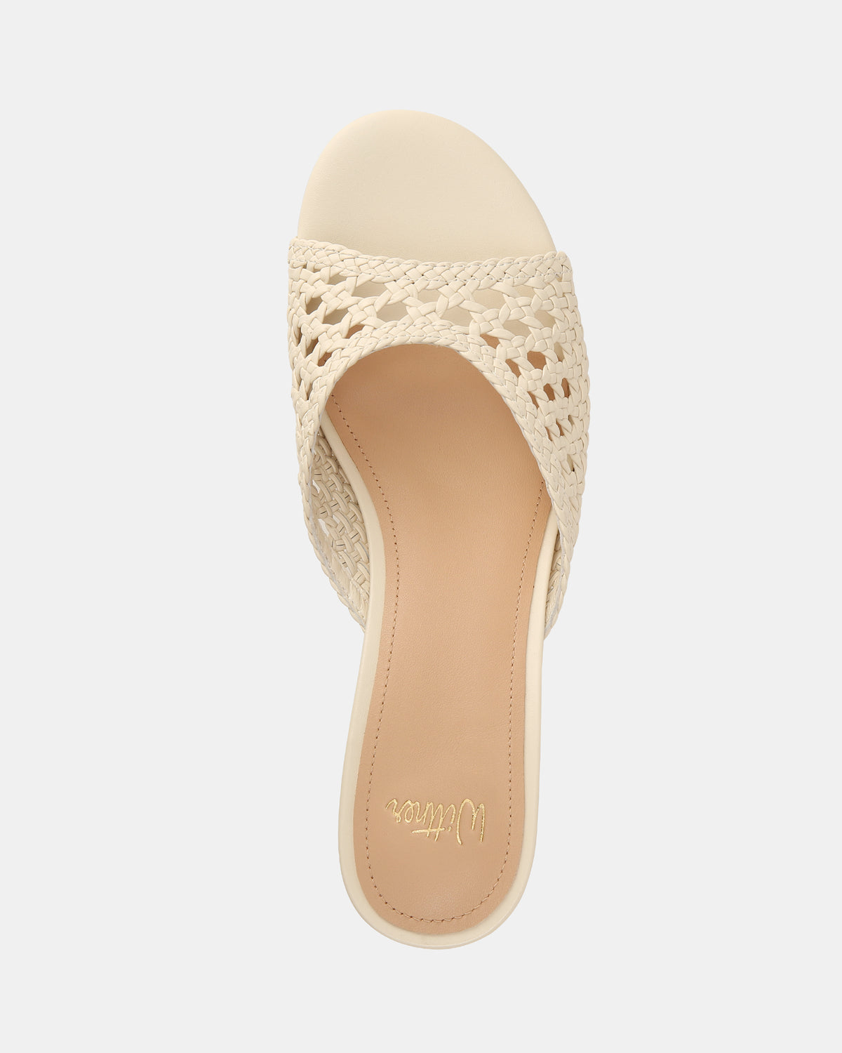 CAROLINA WEDGES VINTAGE IVORY WOVEN LEATHER