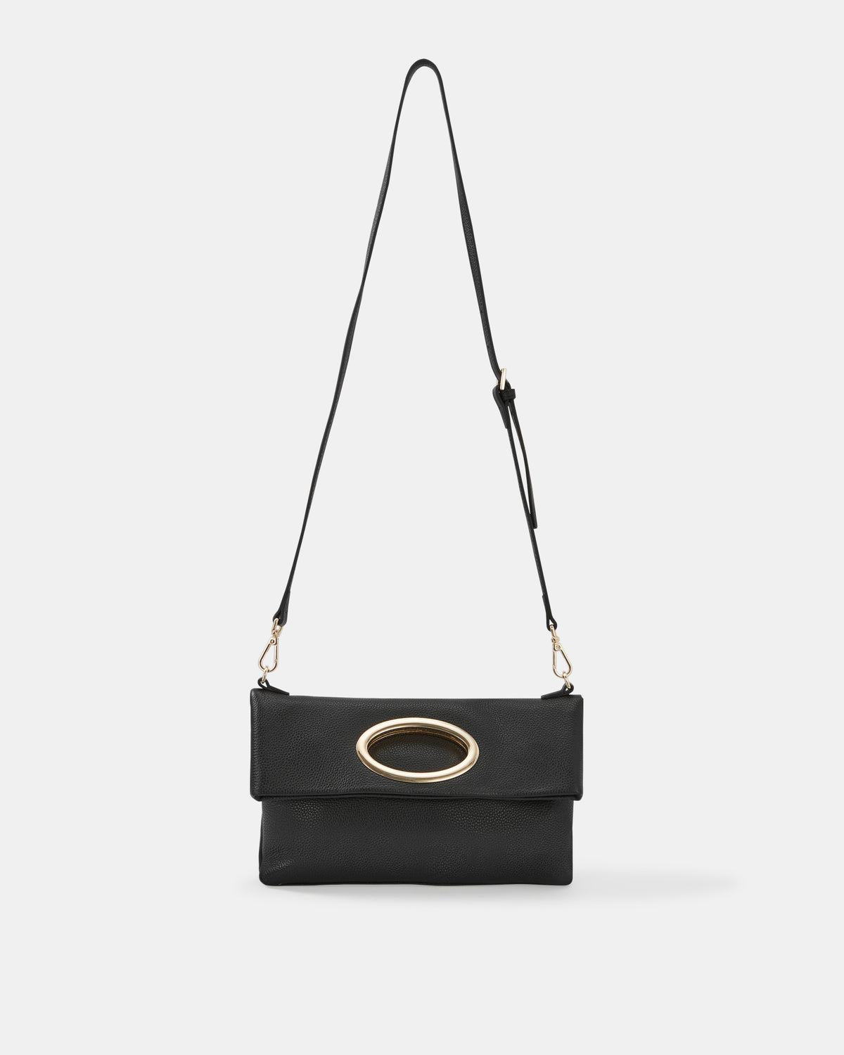 CECILY CLUTCH BAG BLACK LEATHER