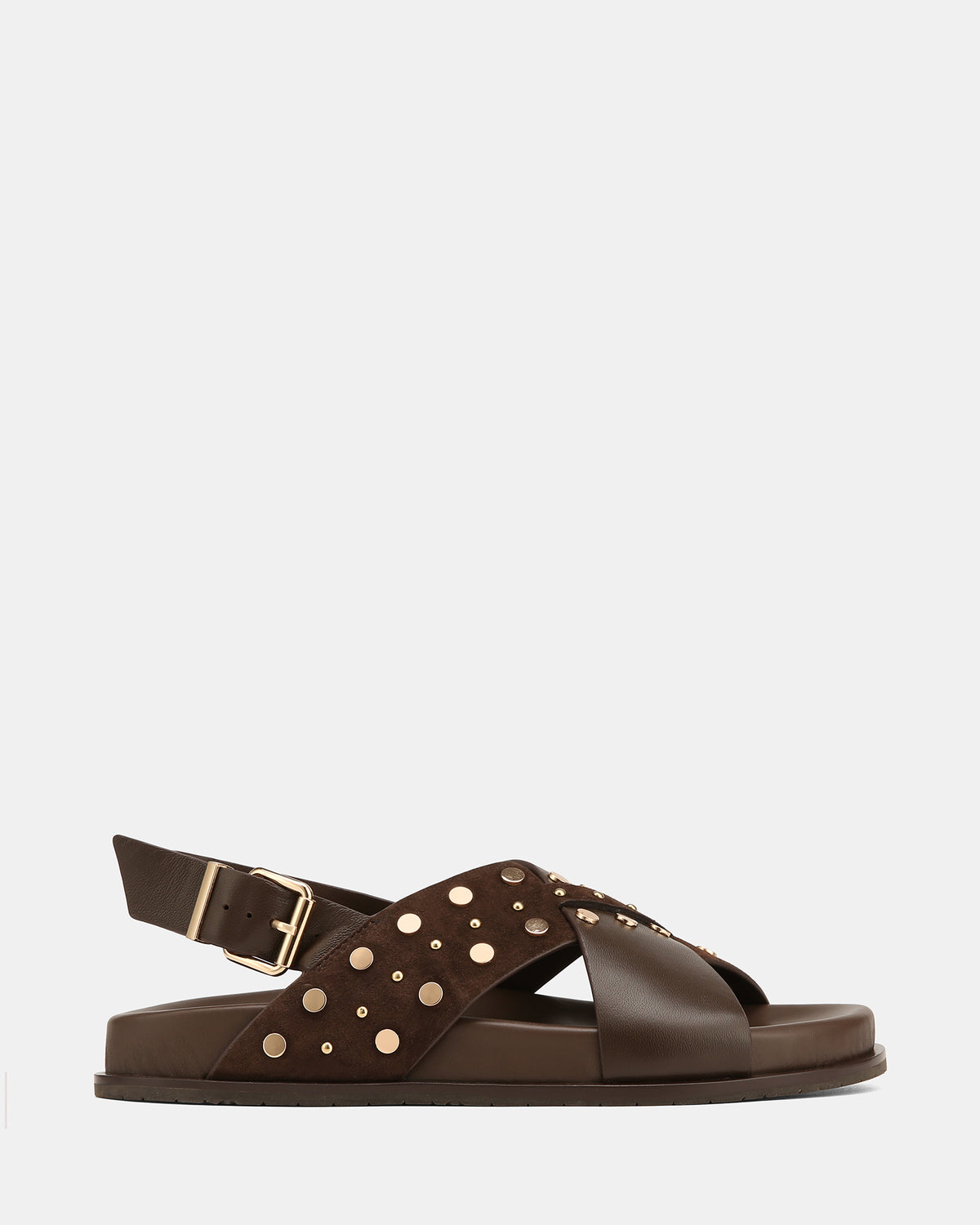 Cleo Brown Leather Flat Sandals