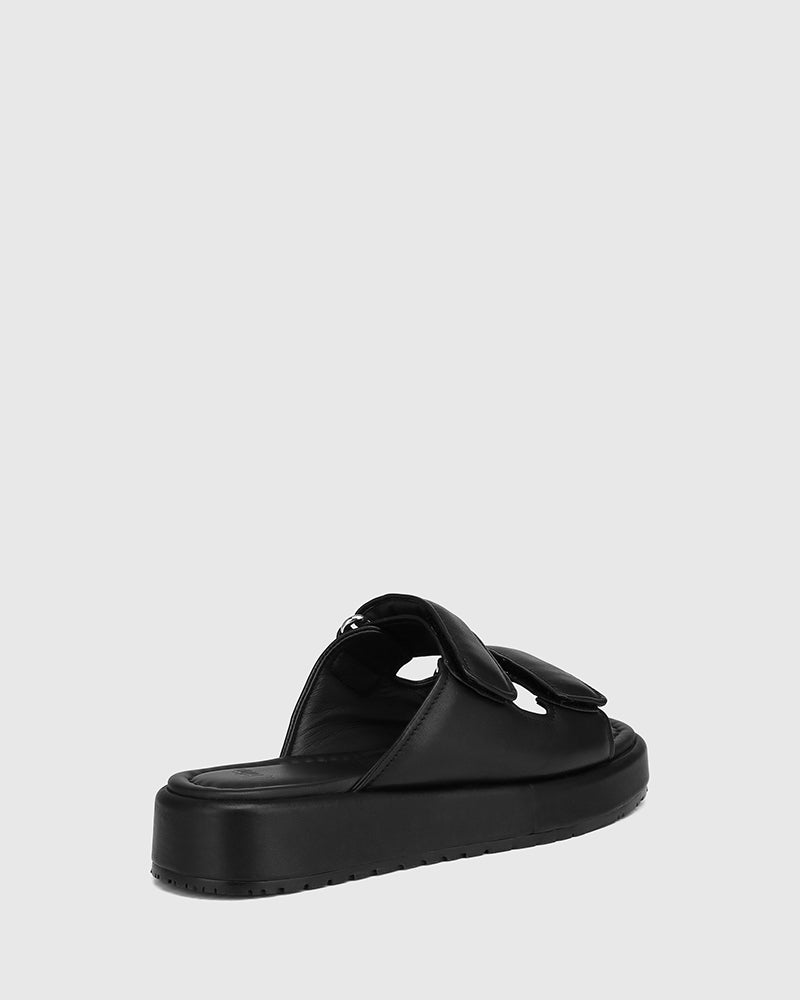Codi Black Leather Flatform