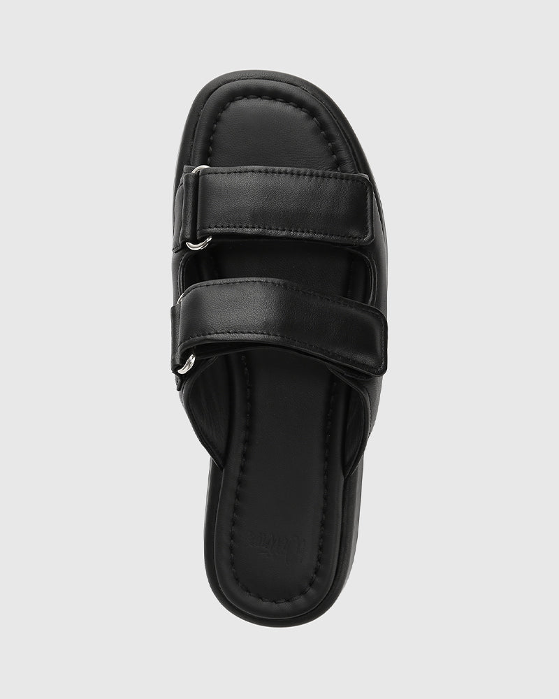 Codi Black Leather Flatform