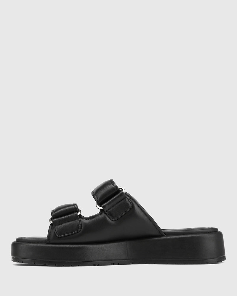 Codi Black Leather Flatform