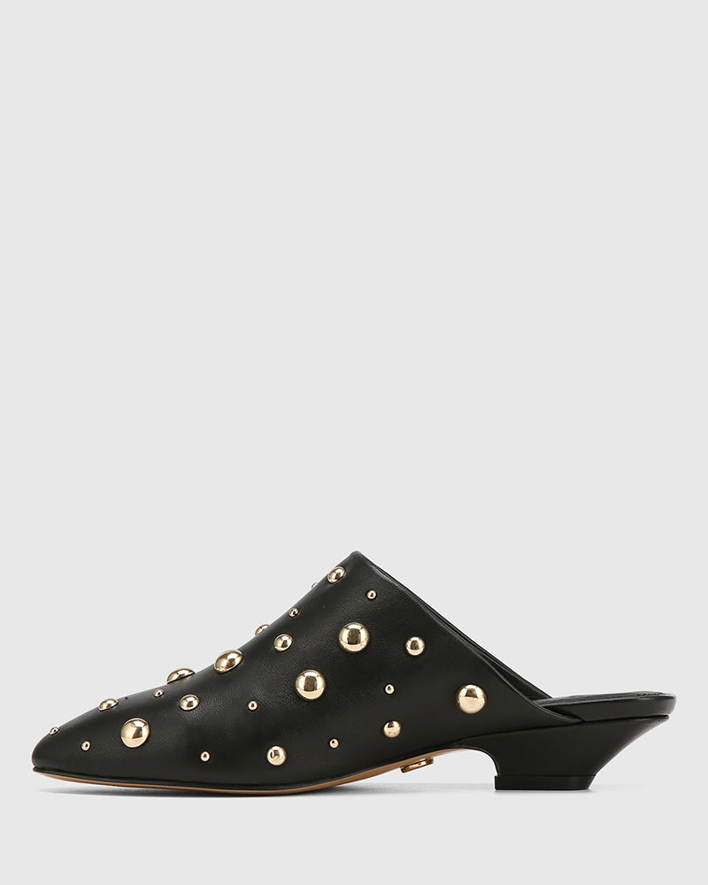 Cayla Black Leather Mule