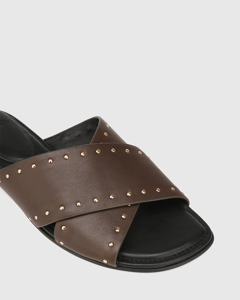 Connie Espresso Leather Slide