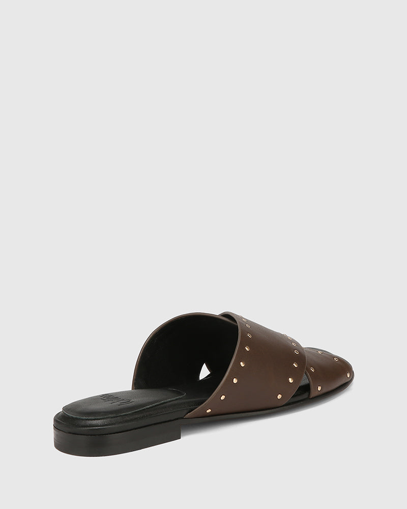 Connie Espresso Leather Slide