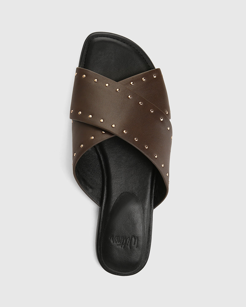 Connie Espresso Leather Slide
