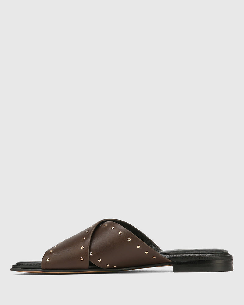 Connie Espresso Leather Slide