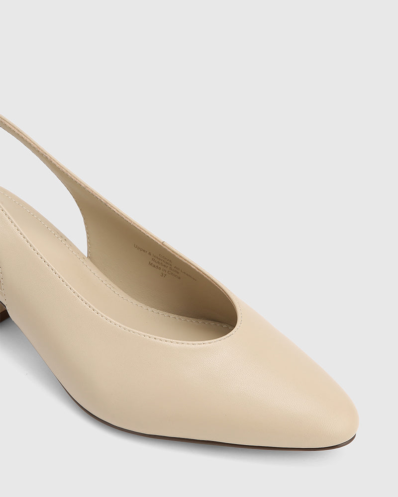 Cove Biscotti Leather Slingback