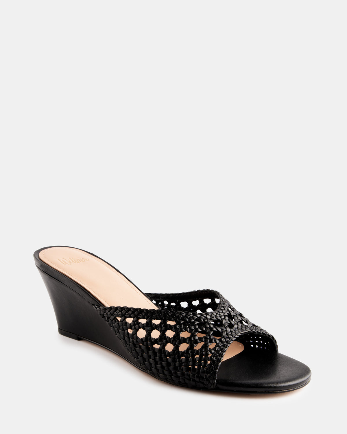 Carolina Black Woven Wedges