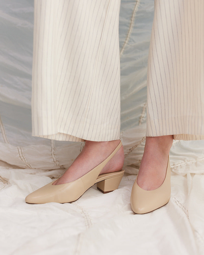 Cove Biscotti Leather Slingback