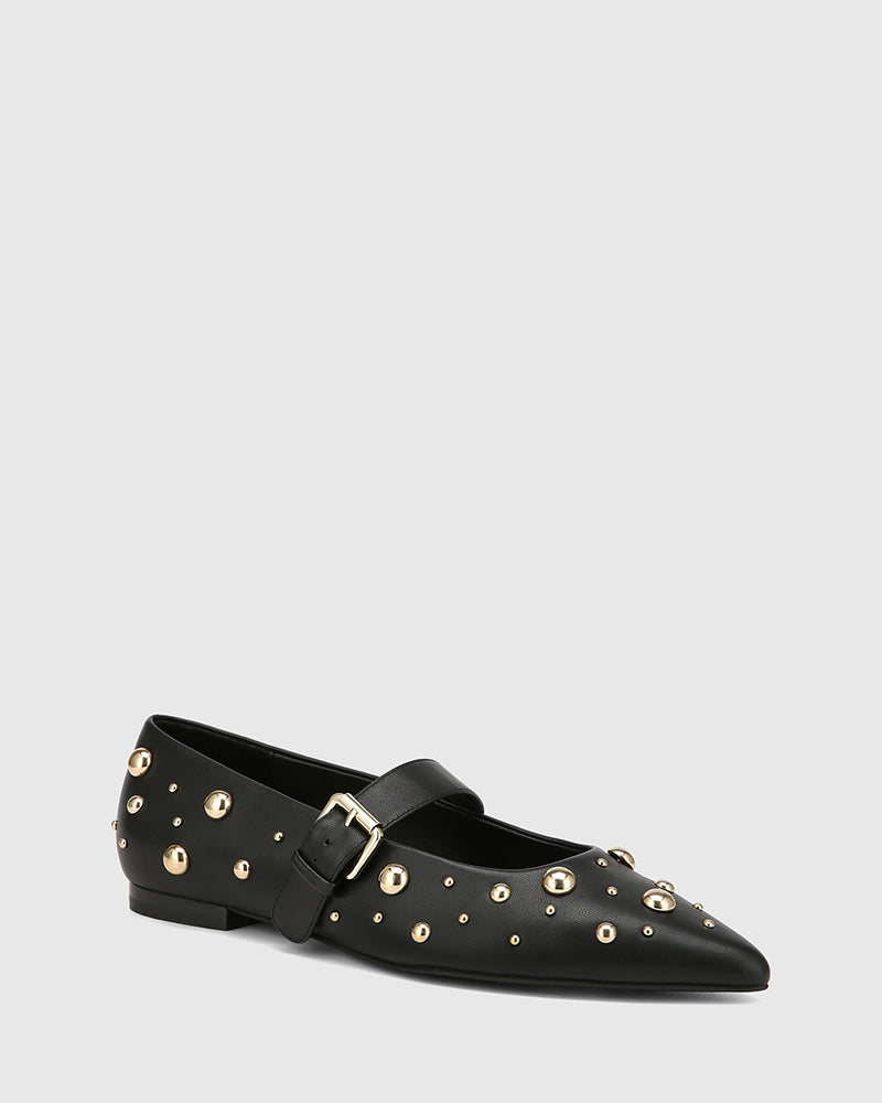 Dacie Black Leather Mary Jane