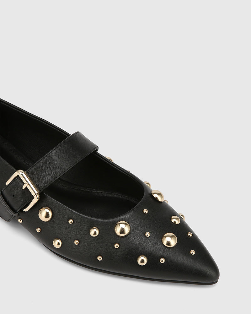 Dacie Black Leather Mary Jane