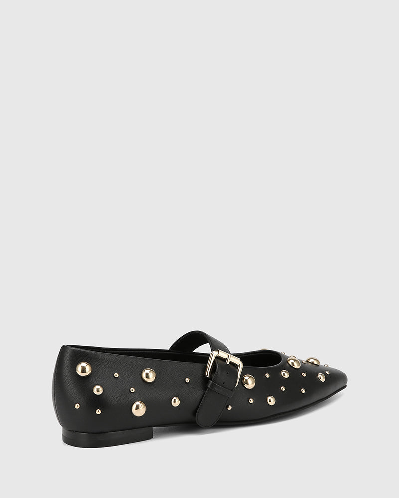 Dacie Black Leather Mary Jane
