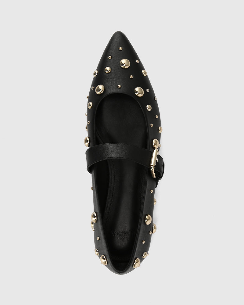 Dacie Black Leather Mary Jane