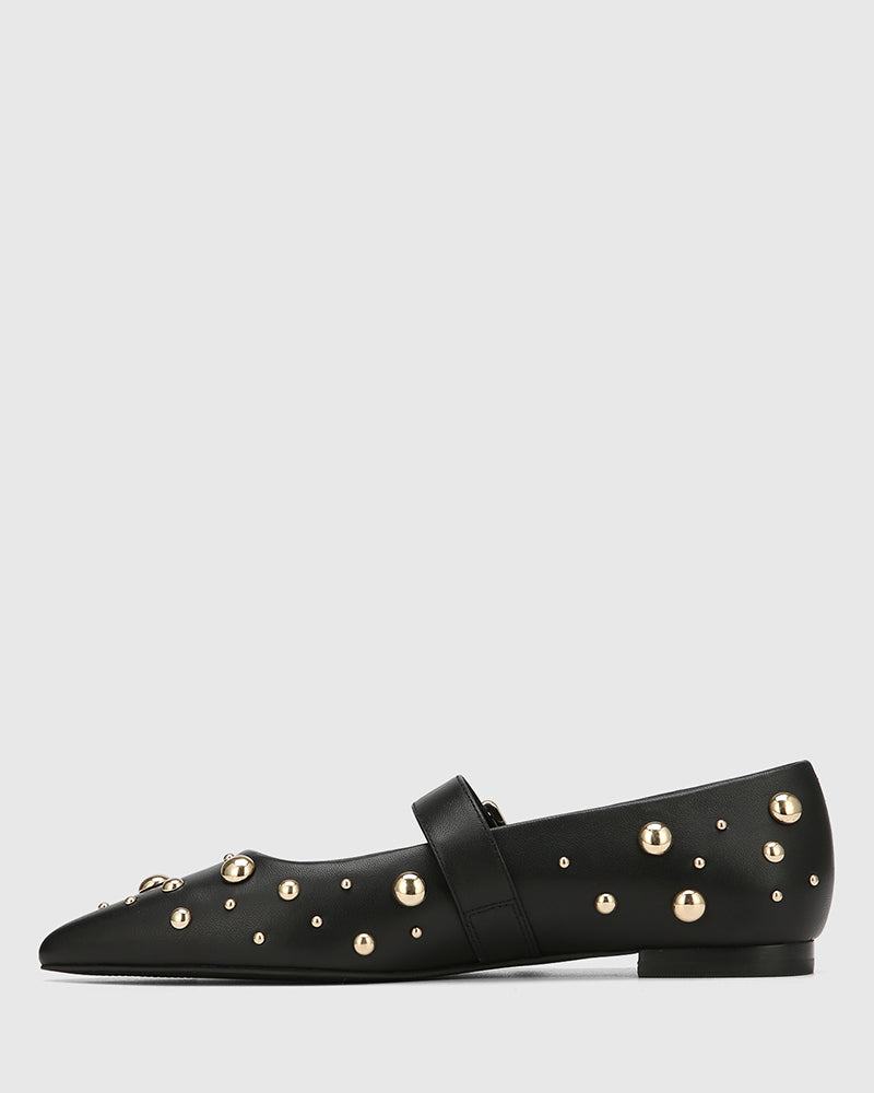 Dacie Black Leather Mary Jane