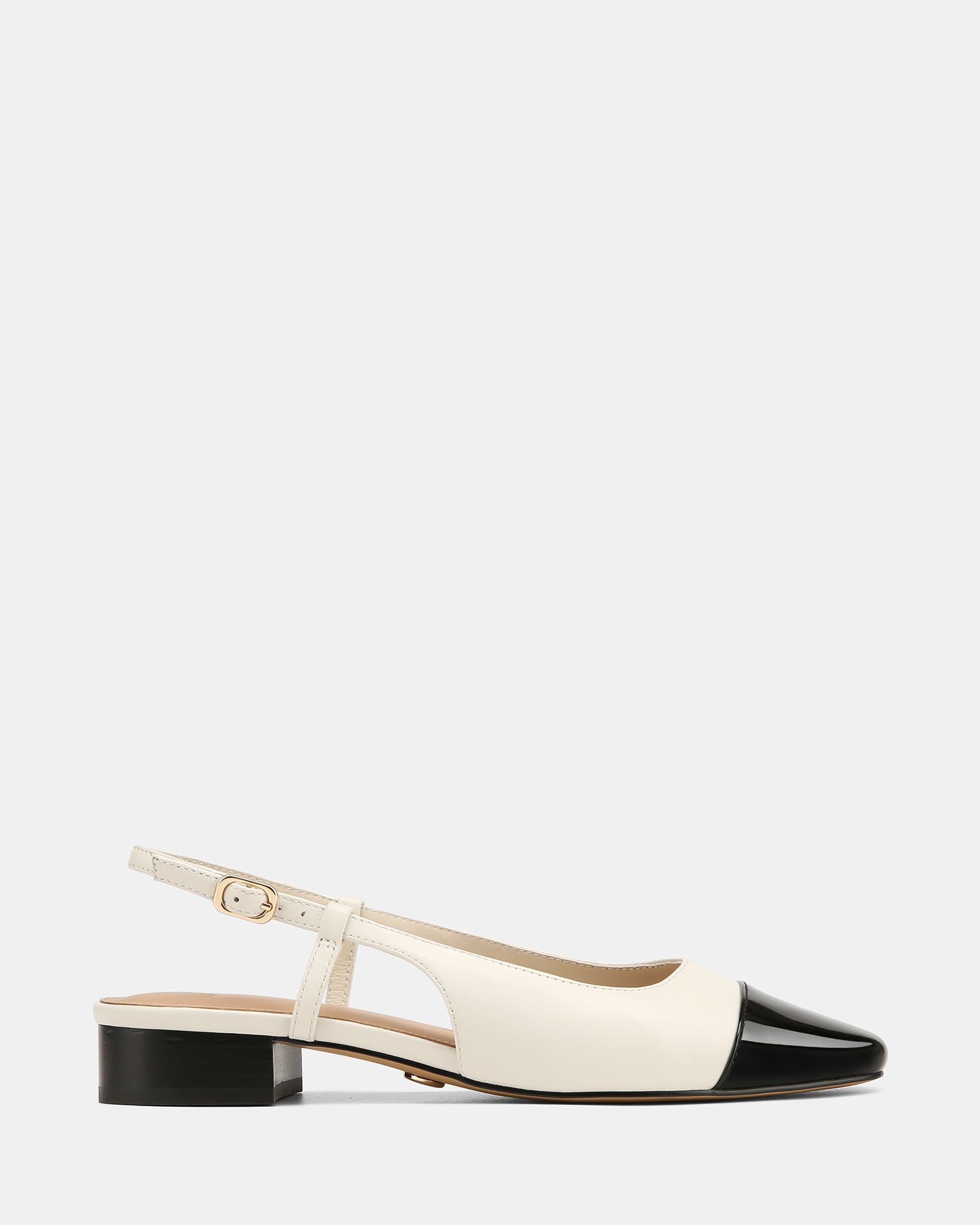 Dame White Leather Slingback