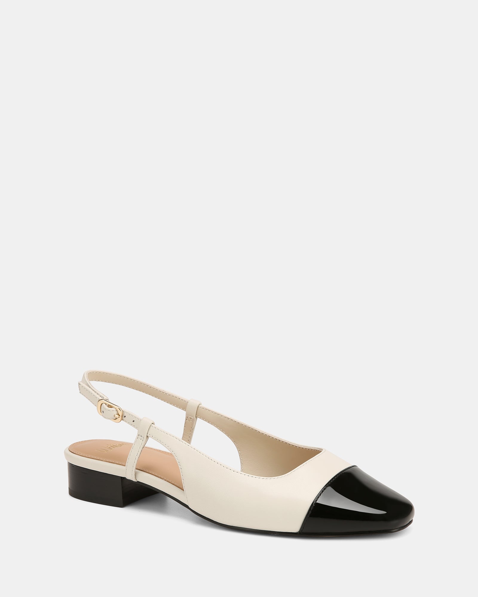 Dame White Leather Slingback