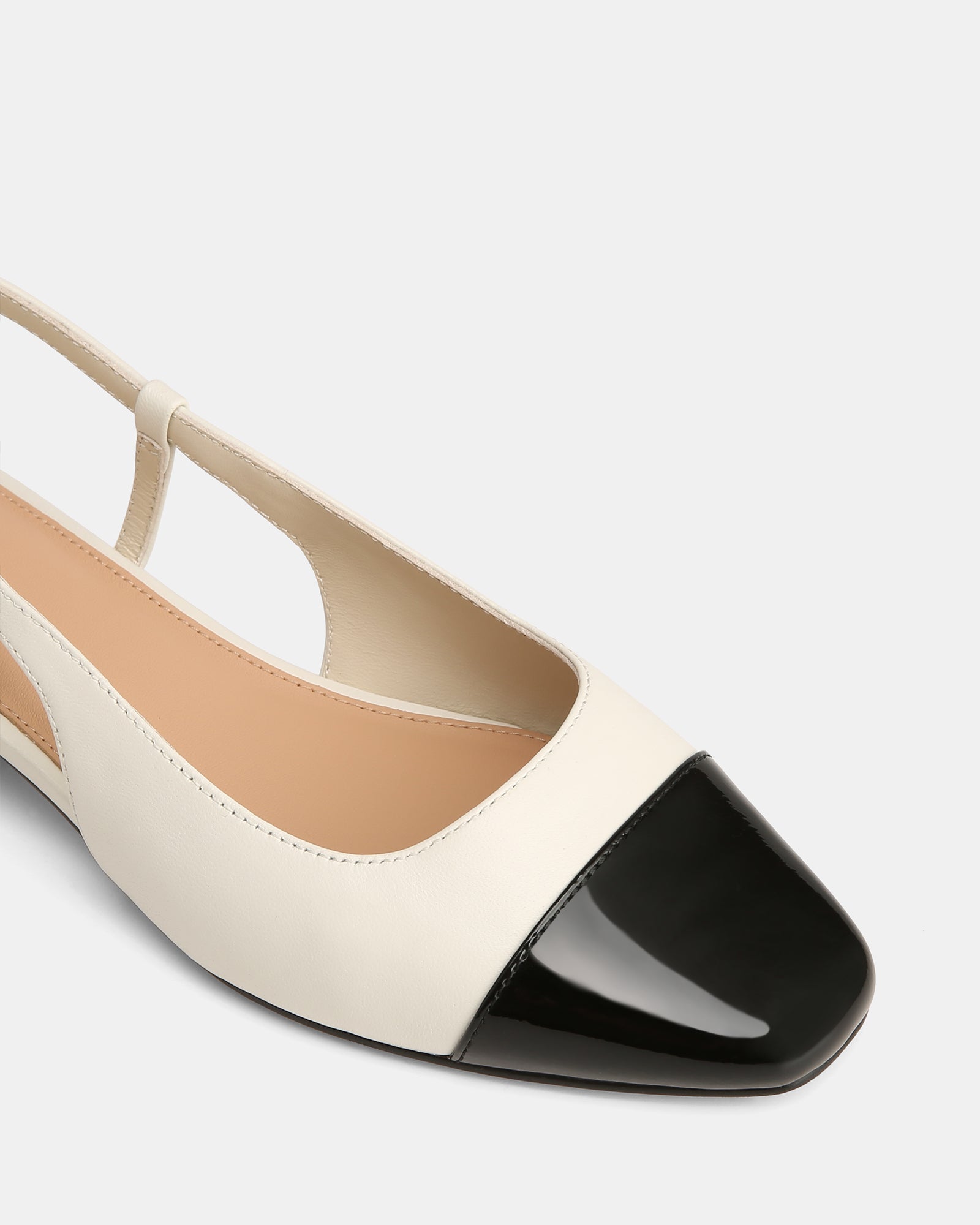 Dame White Leather Slingback