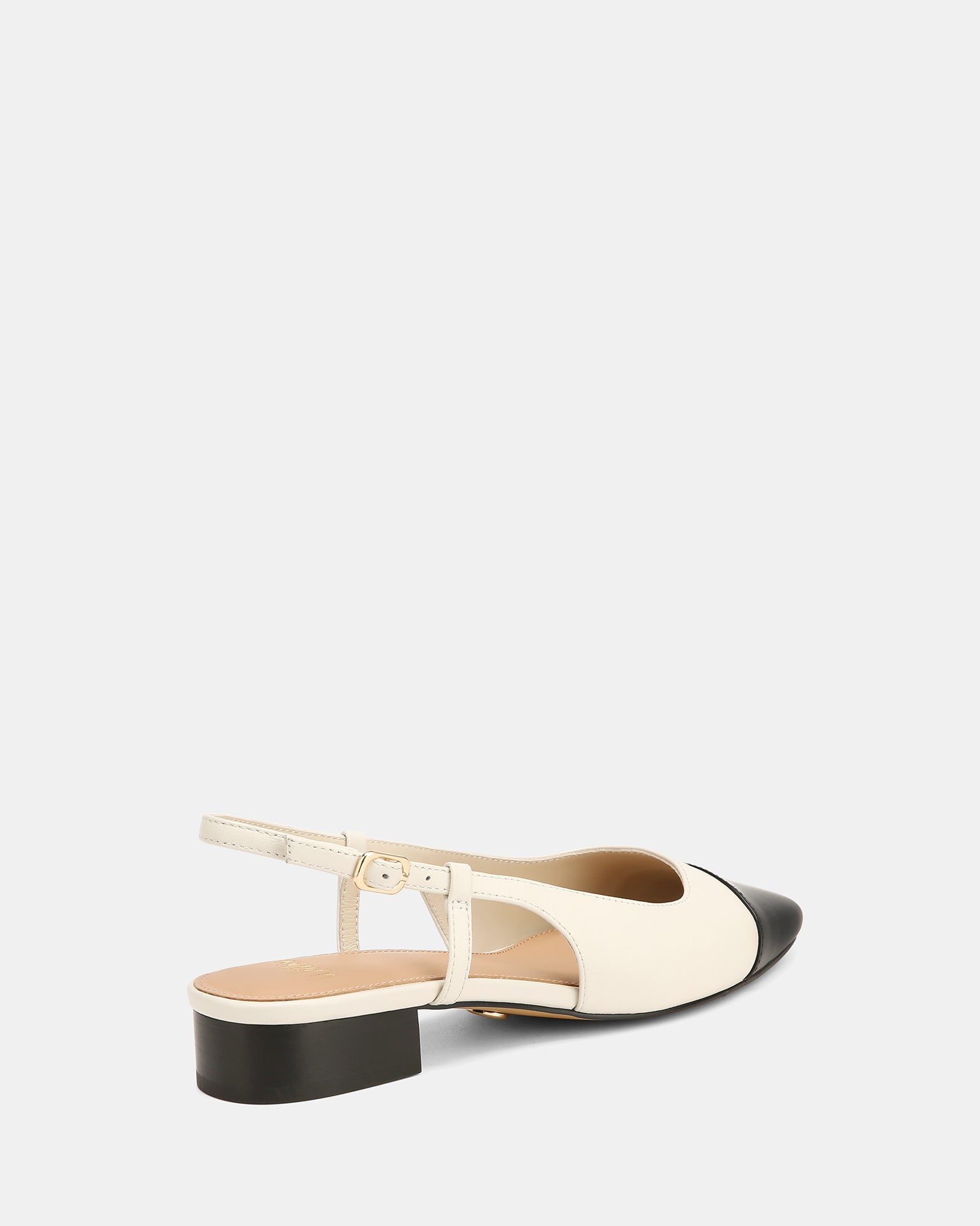Dame White Leather Slingback