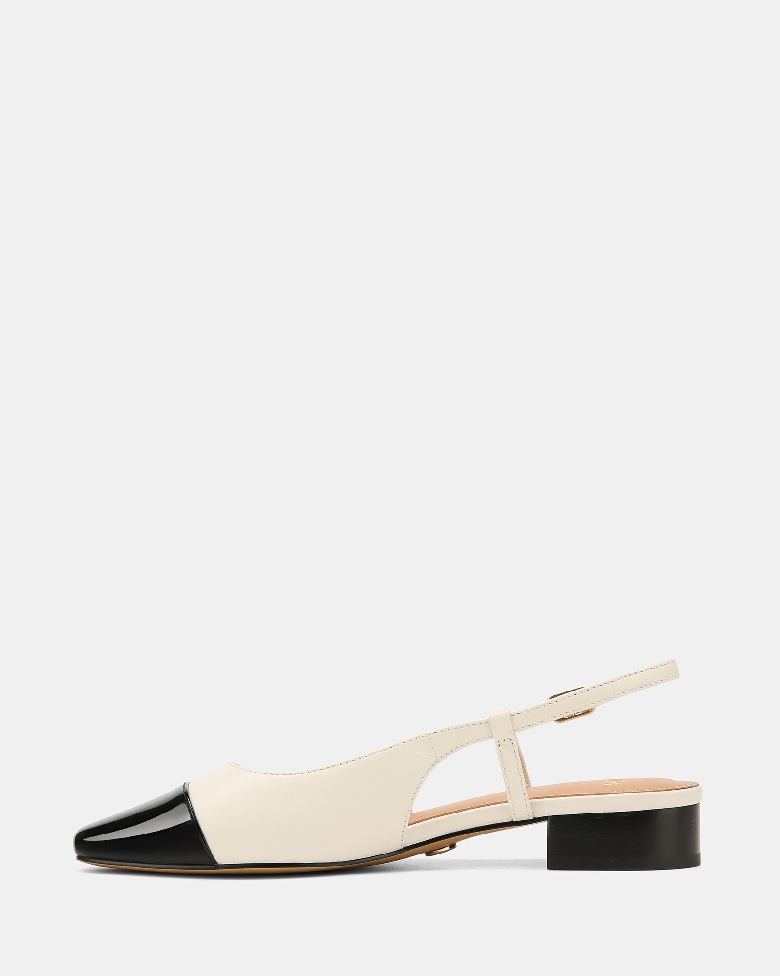 Dame White Leather Slingback
