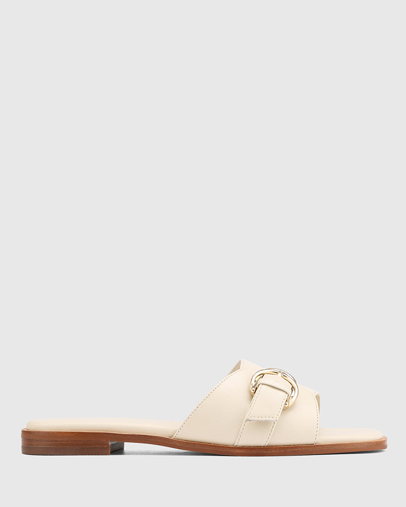 Delmore Vintage Ivory Leather Slide