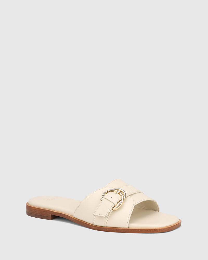 Delmore Vintage Ivory Leather Slide