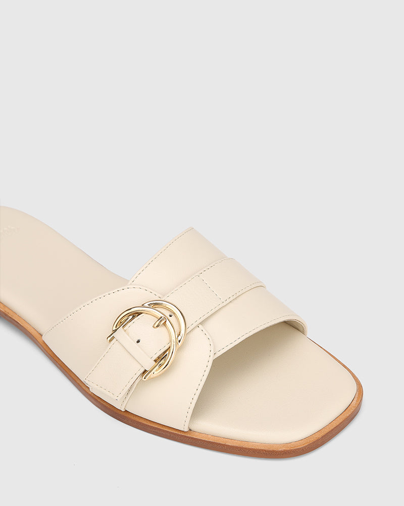 Delmore Vintage Ivory Leather Slide