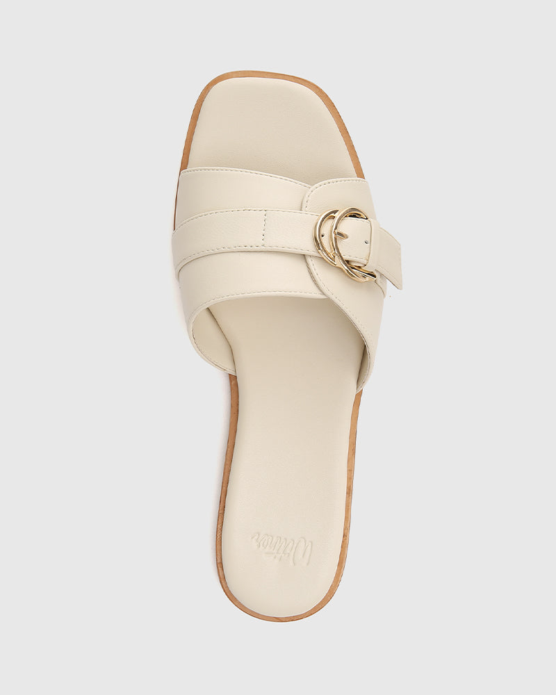 Delmore Vintage Ivory Leather Slide