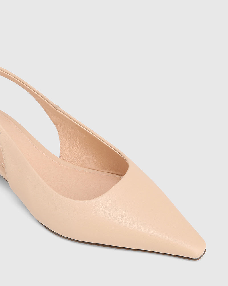 Desiree Bisque Leather Slingback
