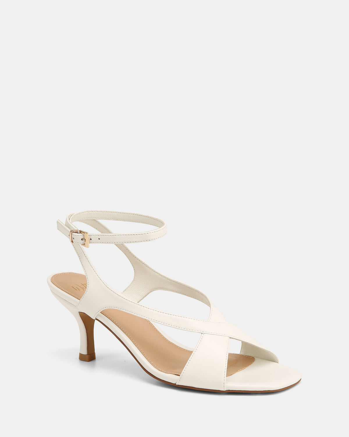 Dexter White Leather Low Sandals