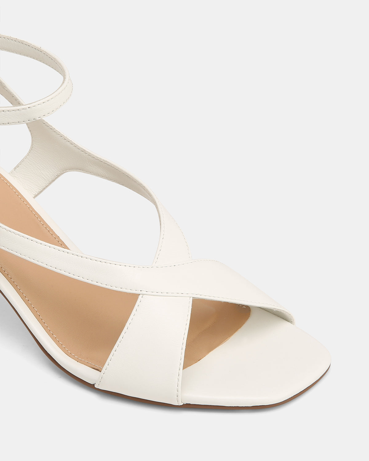 Dexter White Leather Low Sandals