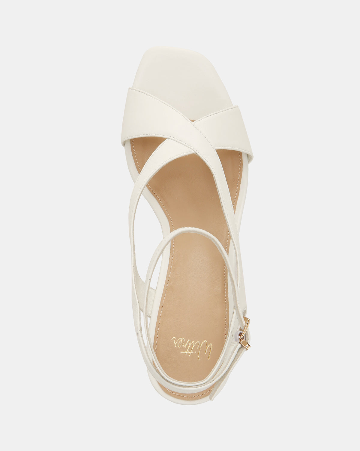 Dexter White Leather Low Sandals