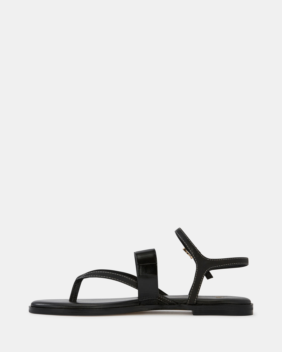 DIEGO FLAT SANDALS BLACK CROCODILE LEATHER