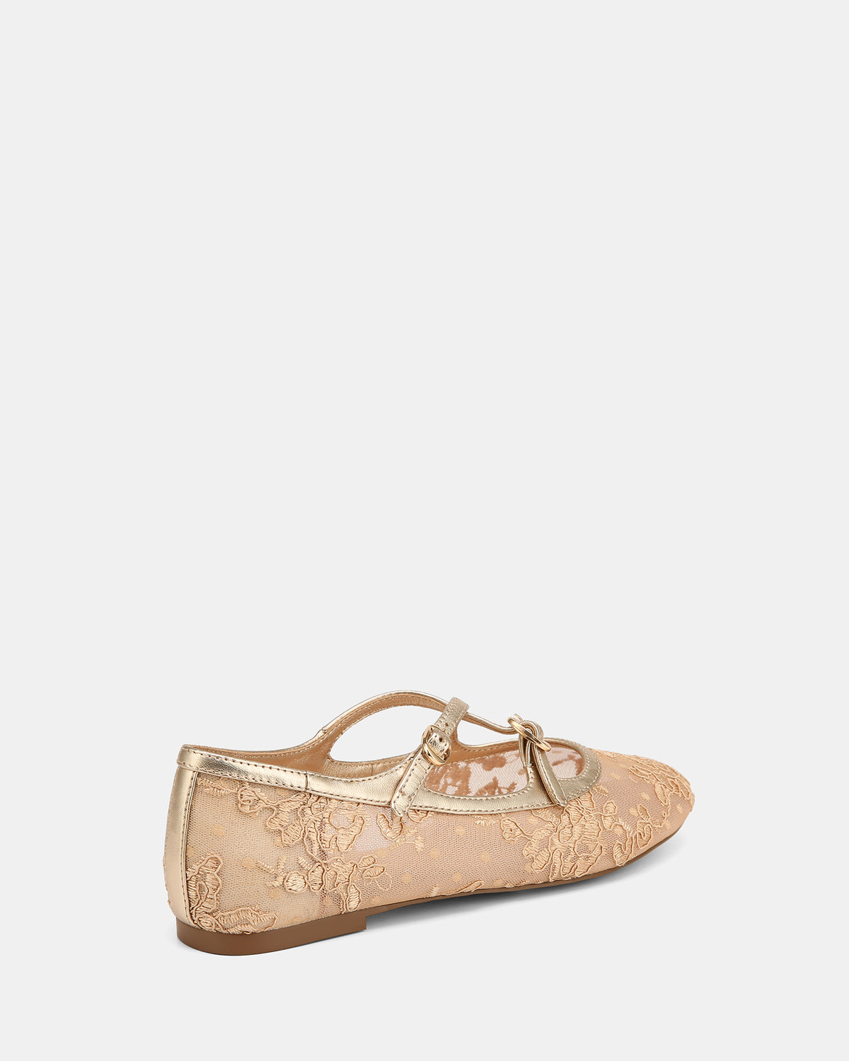DOTTY BALLET FLATS CHAMPAGNE LACE MESH/LEATHER