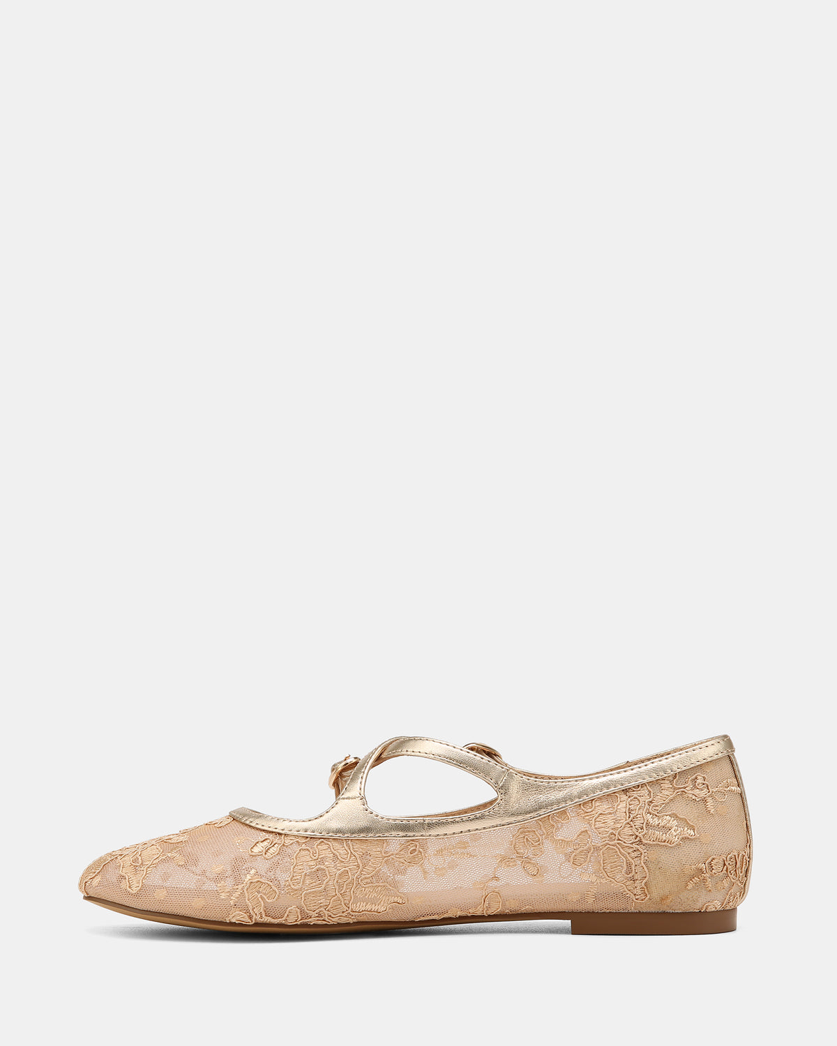 DOTTY BALLET FLATS CHAMPAGNE LACE MESH/LEATHER