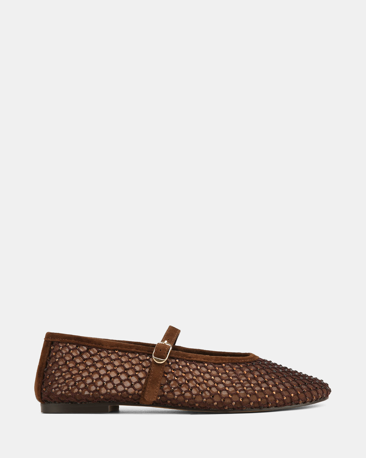 DREAMY CASUAL FLATS CHOCOLATE MESH/LEATHER