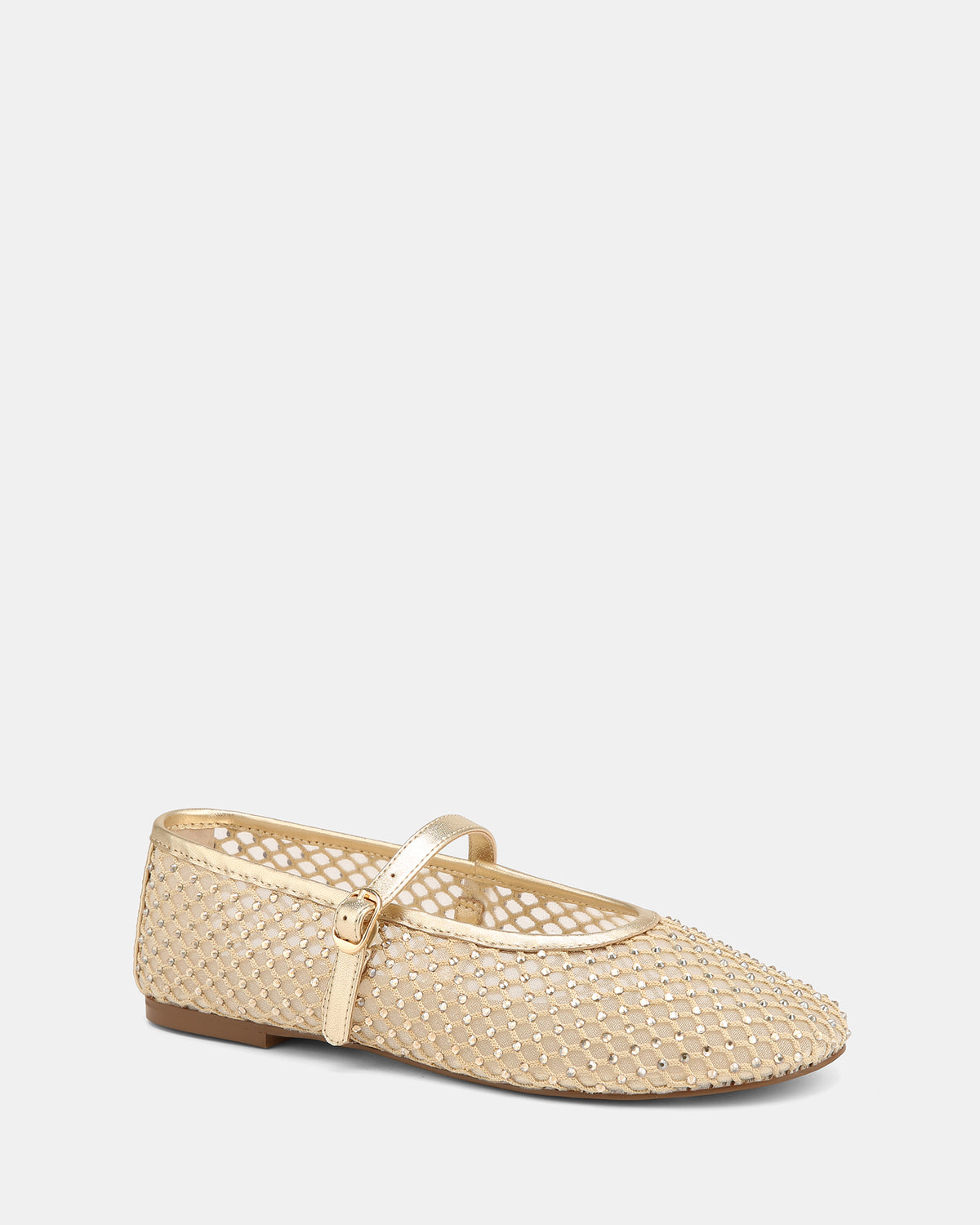 DREAMY CASUAL FLATS GOLD MESH/LEATHER