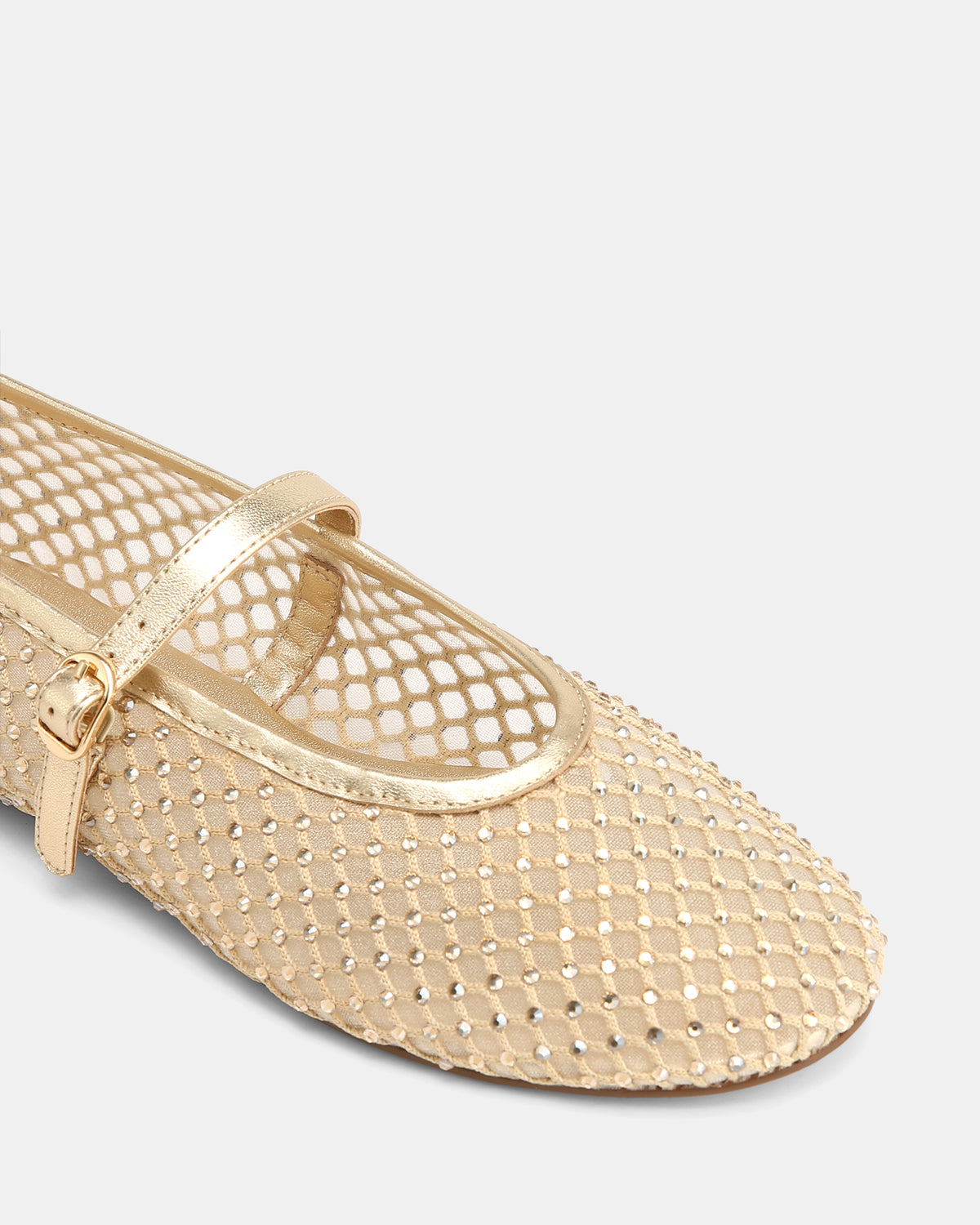 DREAMY CASUAL FLATS GOLD MESH/LEATHER
