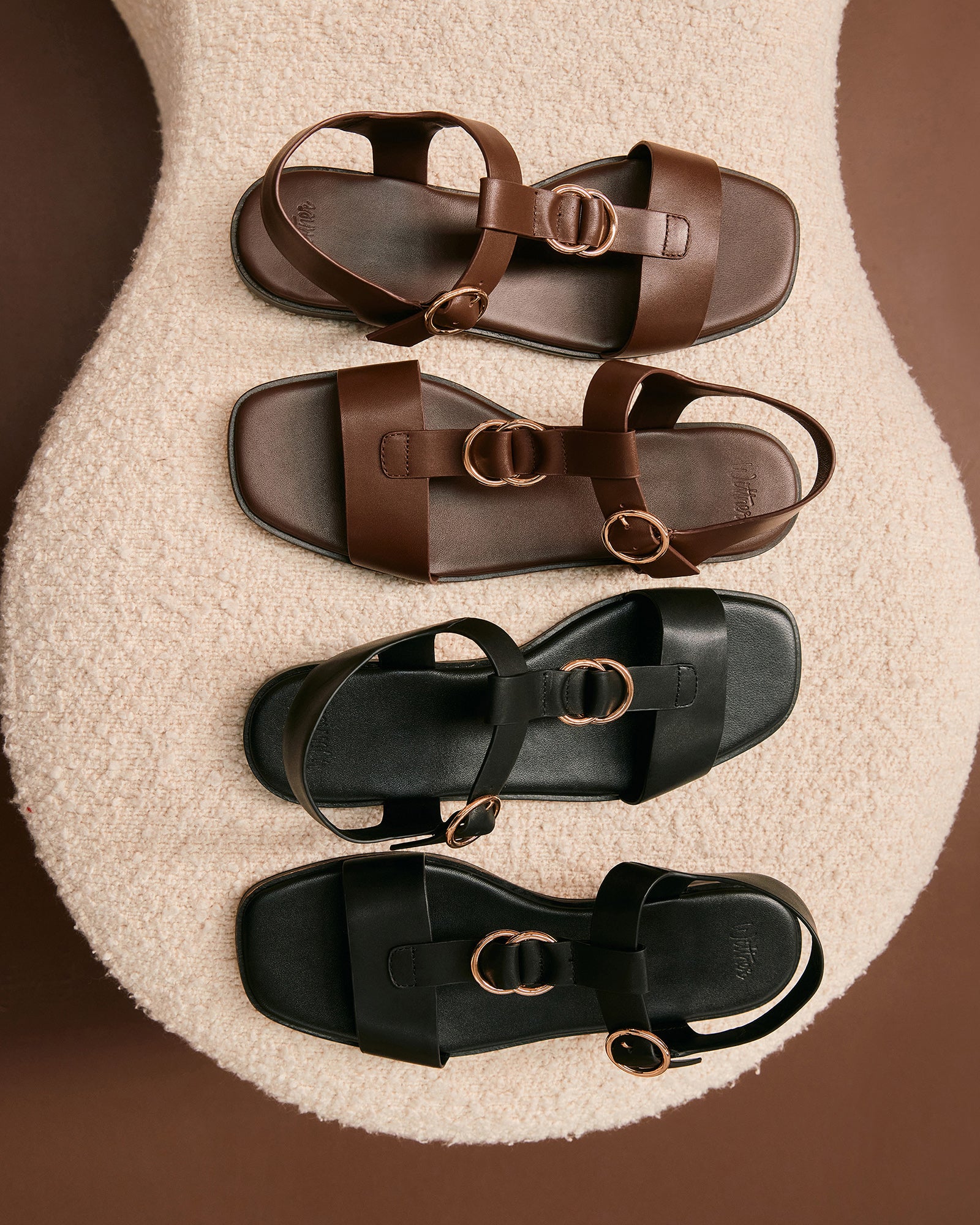 Dalia Black Pebble Leather Sandal