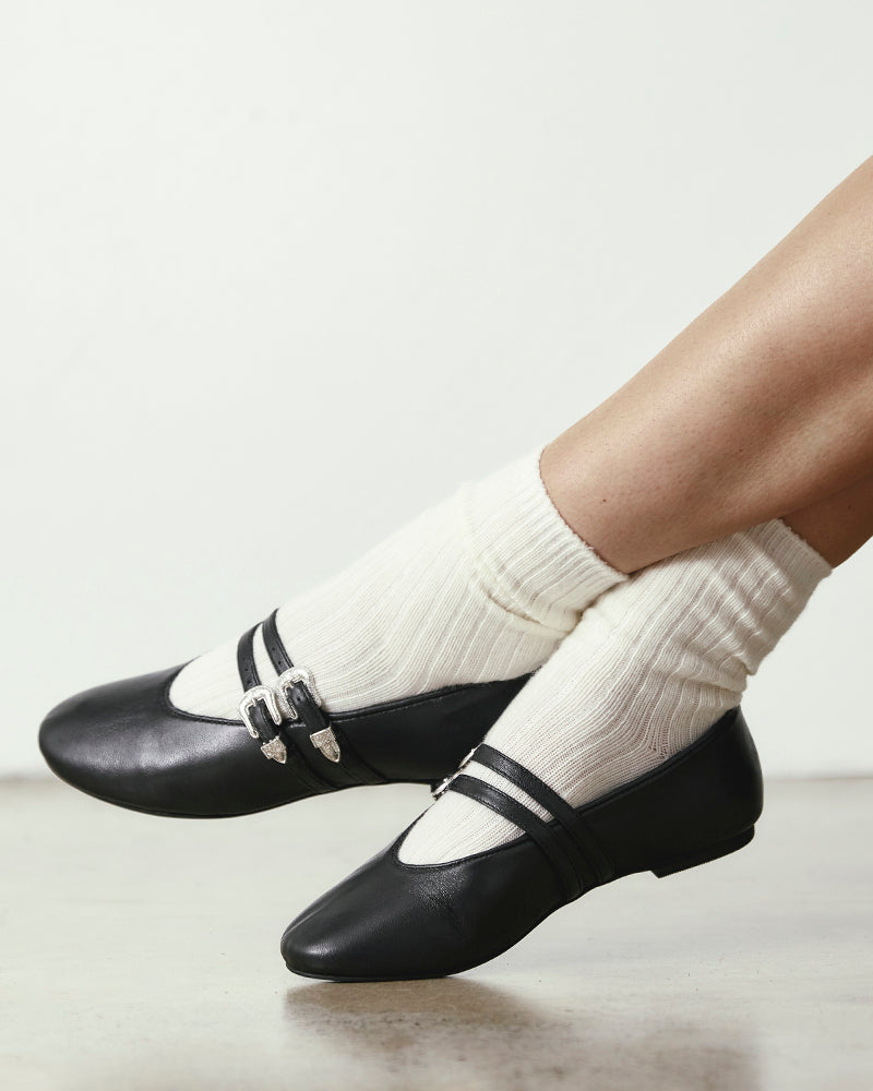 Divon Black Leather Mary Jane