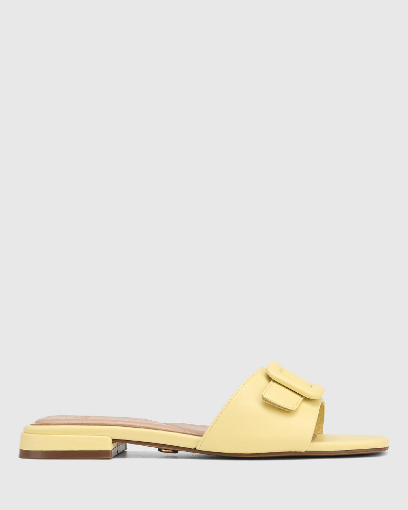 Enise Buttercup Leather Slide