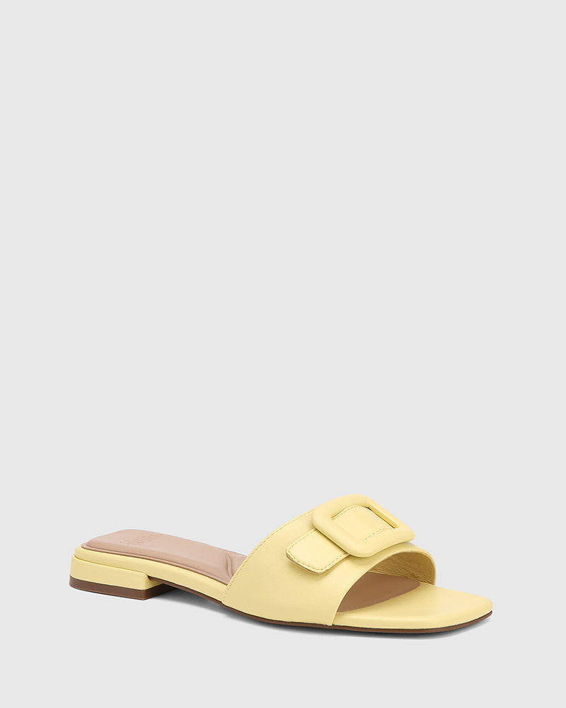 Enise Buttercup Leather Slide