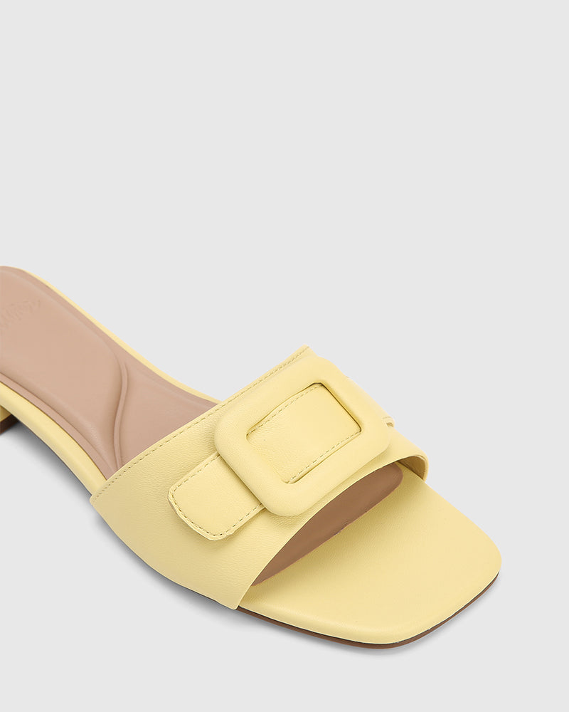Enise Buttercup Leather Slide